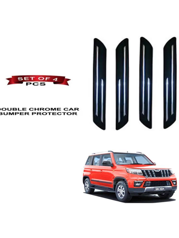     			RONISH Rubber Car Bumper Protector Guard (Double Chrome) For Mahindra TUV300 Plus Facelift