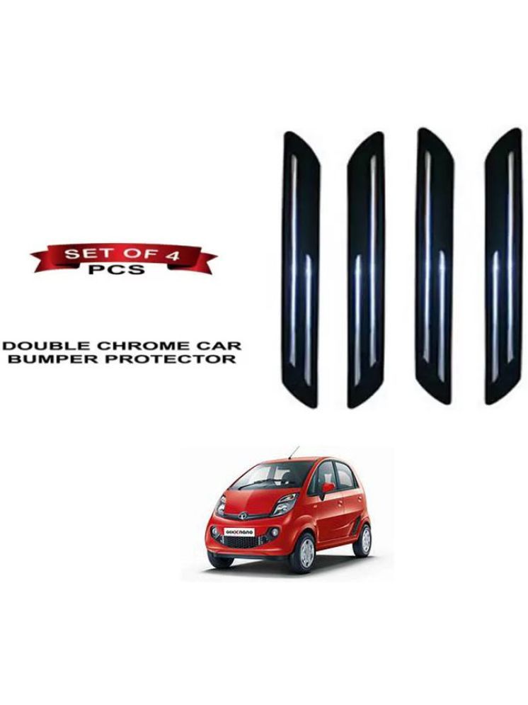     			RONISH Rubber Car Bumper Protector Guard (Double Chrome) For Tata Nano Genx