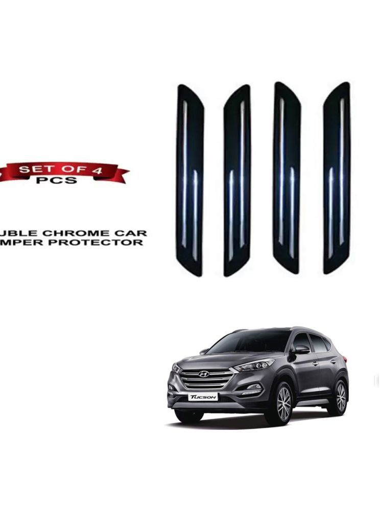     			RONISH Rubber Car Bumper Protector Guard (Double Chrome) For Hyundai Tucson Facelift