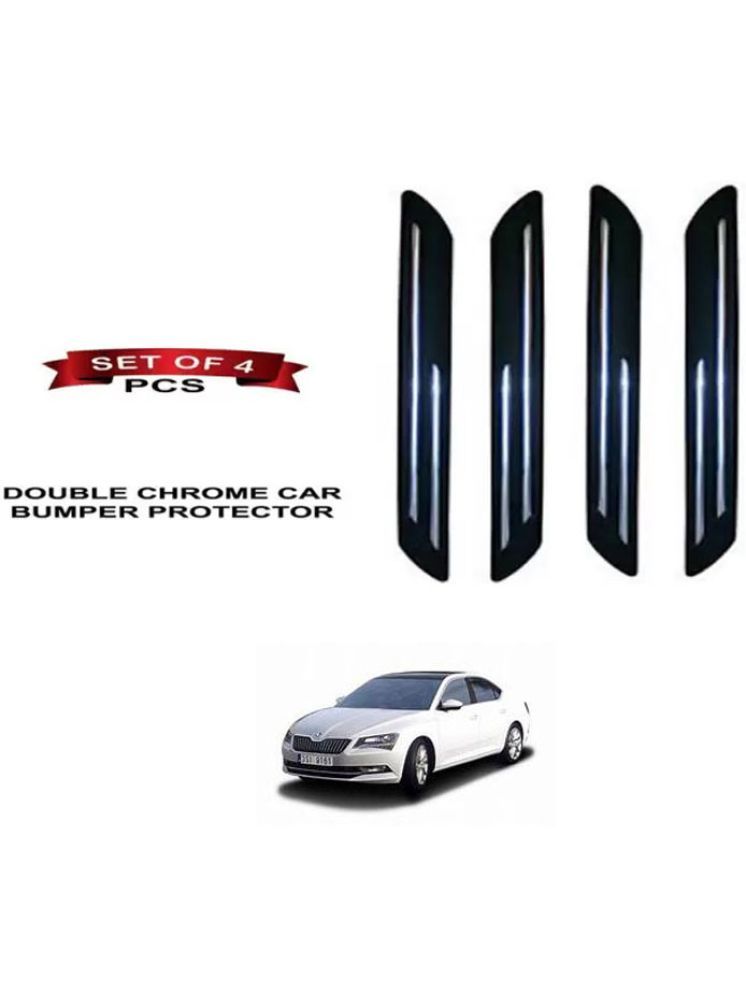     			RONISH Rubber Car Bumper Protector Guard (Double Chrome) For Skoda Superb