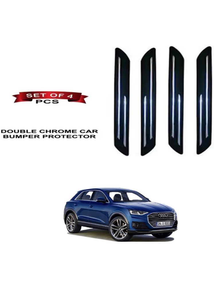     			RONISH Rubber Car Bumper Protector Guard (Double Chrome) For Audi New Q3