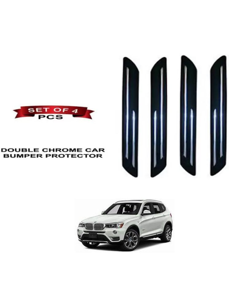     			RONISH Rubber Car Bumper Protector Guard (Double Chrome) For BMW X3