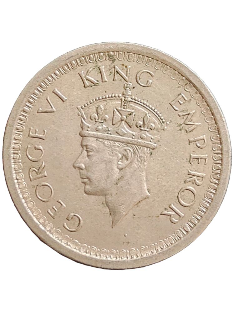     			Scarce Silver 1944 One Rupee Lahore Mint George VI British India Coin