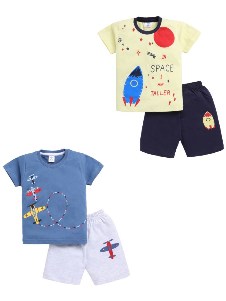     			Todd N Teen Multicolor Cotton Baby Boy T-Shirt & Shorts ( Pack of 2 )