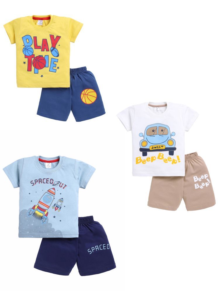     			Todd N Teen Pack of 3 Boys Cotton T-Shirt & Shorts ( Multicolor )