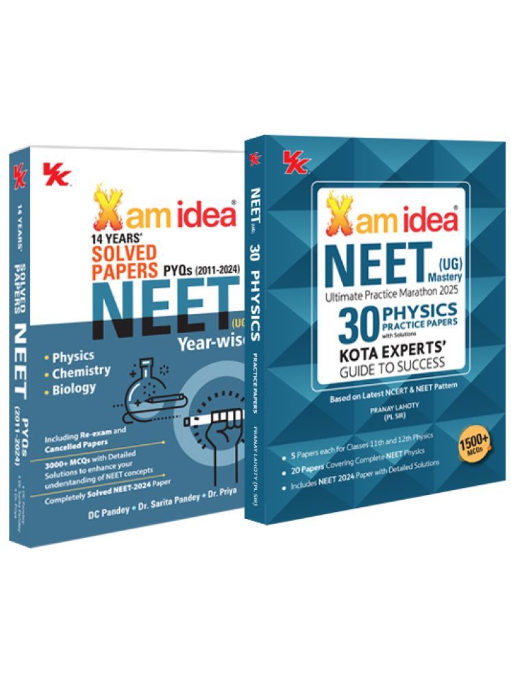     			Xam Idea NEET UG Physics Practice Papers with Solutions from KOTA Experts & NEET 14 Years Solved Papers by D.C Pandey | Set of 2 for 2025 Examination.