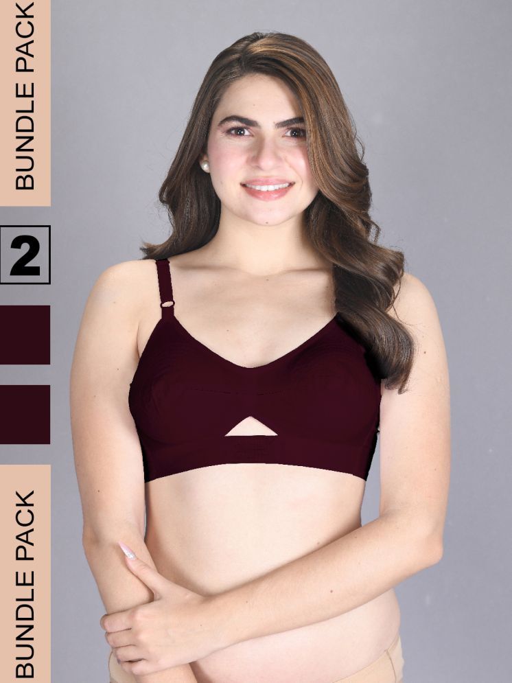     			lux venus Pack of 2 Cotton Non Padded Women's Everyday Bra ( Maroon ) VEN_BRA151_MN_2PC