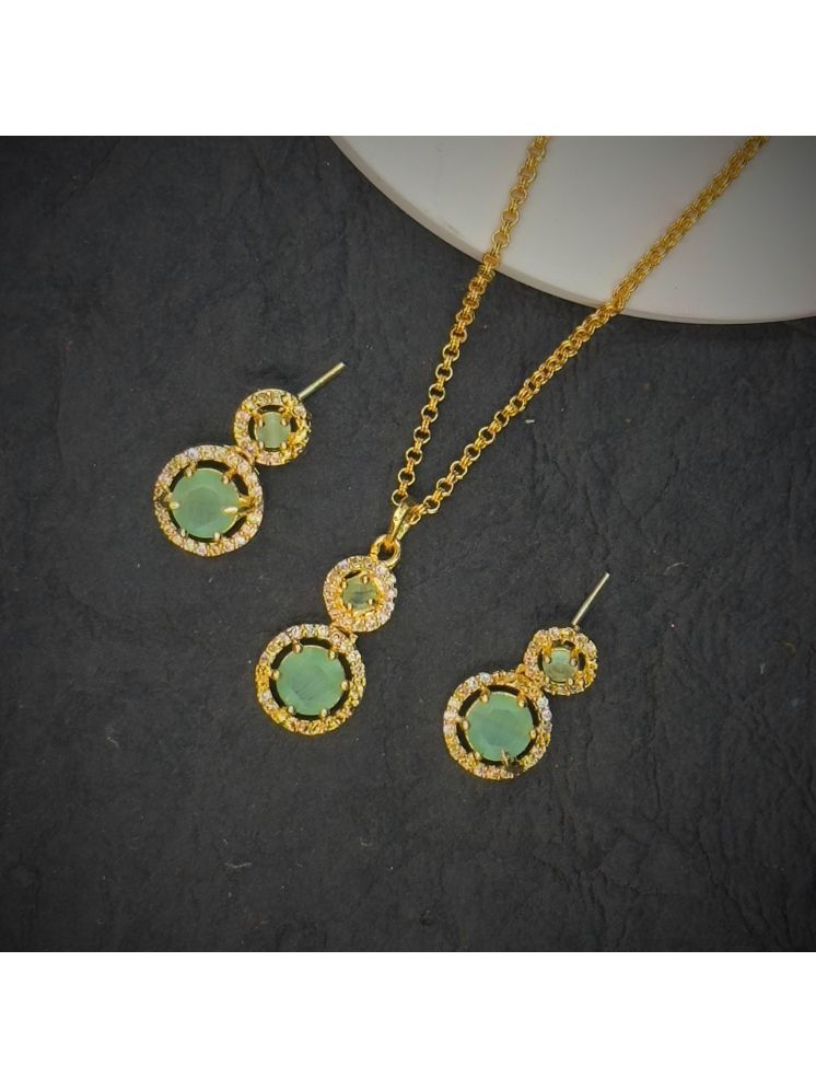     			AKLINA Sea Green Alloy Necklace Set ( Pack of 1 )