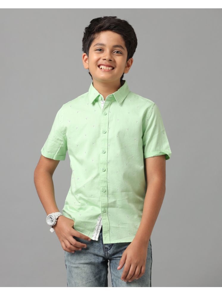     			Under Fourteen Only 100% Cotton Half Sleeves Shirt ( Green )