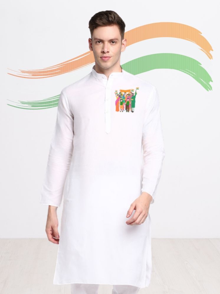     			Devoiler White Cotton Men's Regular Kurta ( Pack of 1 )