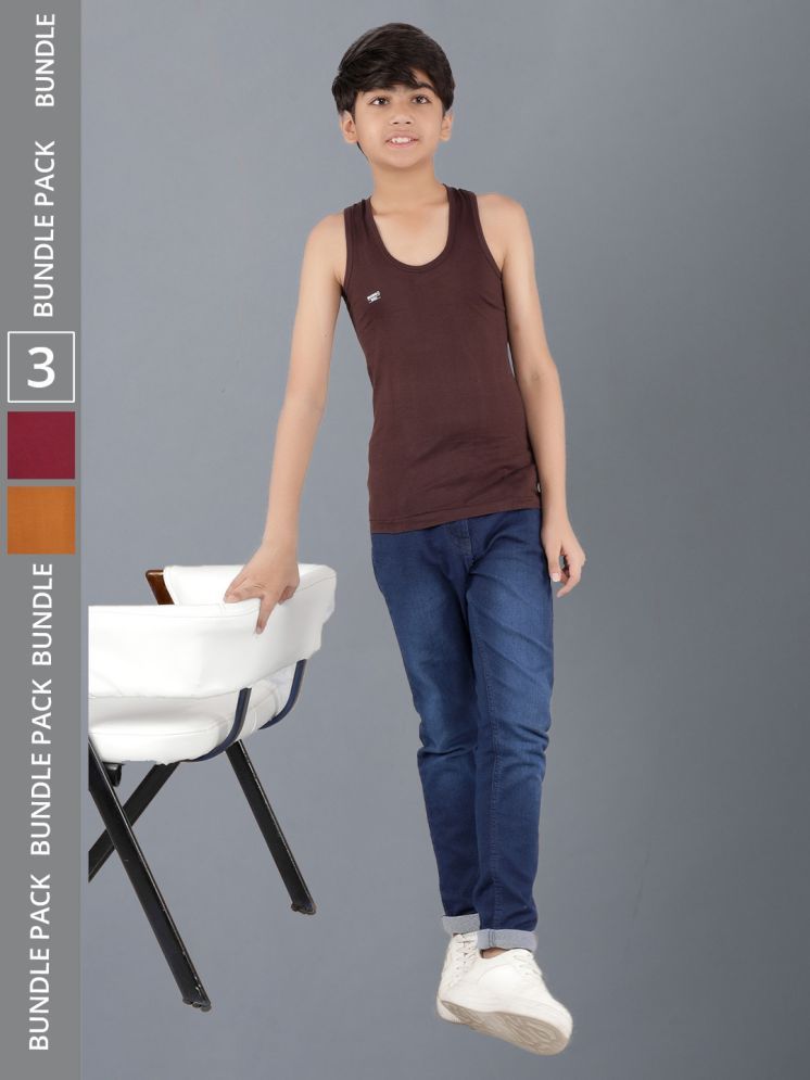     			Pack of 3 Dollar Cotton Solid Boys Vest ( Multi Color ) MLHVE-01-K-AST2-PO3