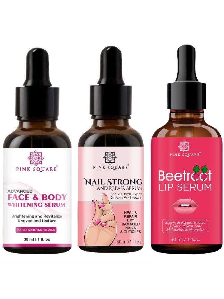     			Face and Body Whitening Serum, Nail Strong and Repair Serum & Beetroot Lip Serum for Soft Lips (Each,30ml) Combo of 3