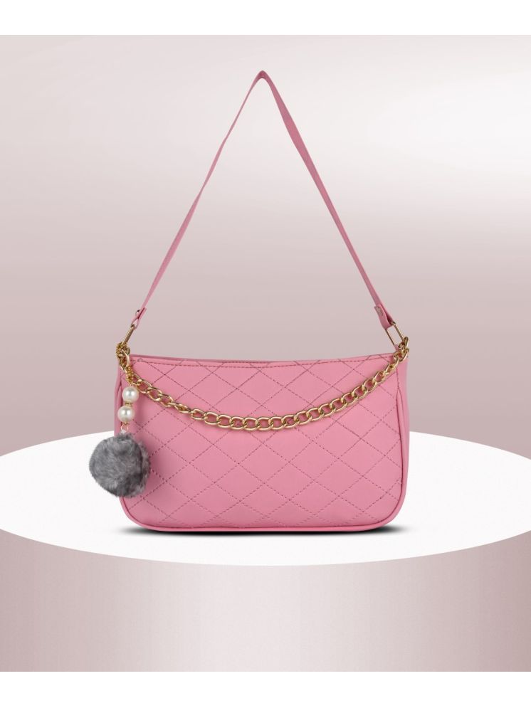     			Fargo Pink PU Sling Bag