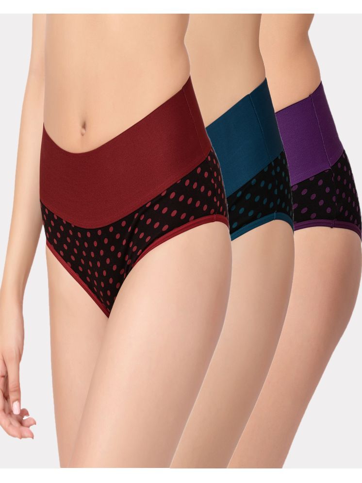     			IN CARE LINGERIE Pack of 3 Cotton Printed Women's Briefs ( Multicolor ) ICBB-003