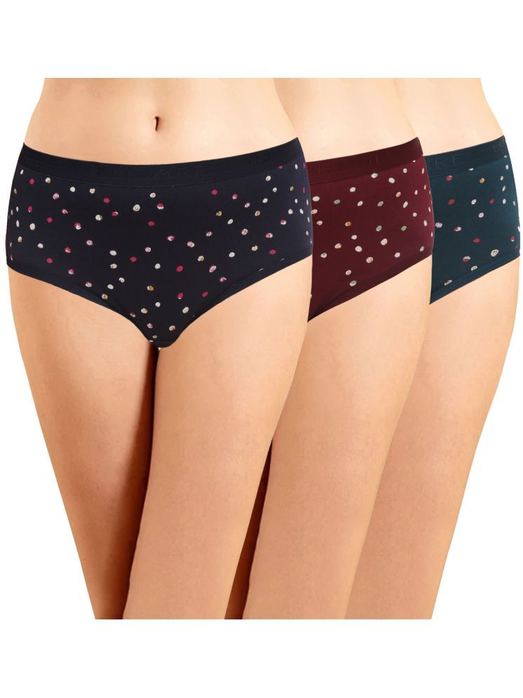     			IN CARE LINGERIE Pack of 3 Cotton Printed Women's Briefs ( Multicolor ) ICOE-037