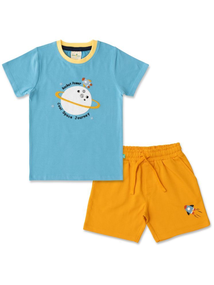     			Juscubs Blue Cotton Boys T-Shirt & Shorts ( Pack of 1 )