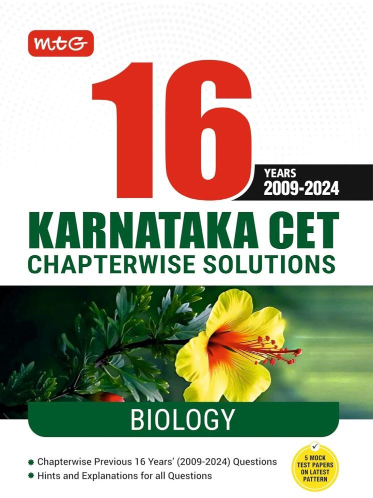     			MTG 16 Years Karnataka CET Chapterwise Solutions Biology PYQ Book For 2025 Exam - KCET Previous Year Solved Question Papers | KCET Medical Entrance Exam Books