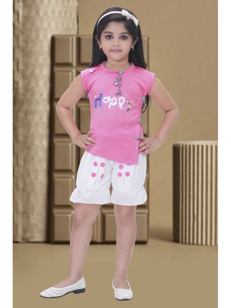     			NIPU CREATION Multicolor Cotton Blend Girls Top With Shorts ( Pack of 1 )