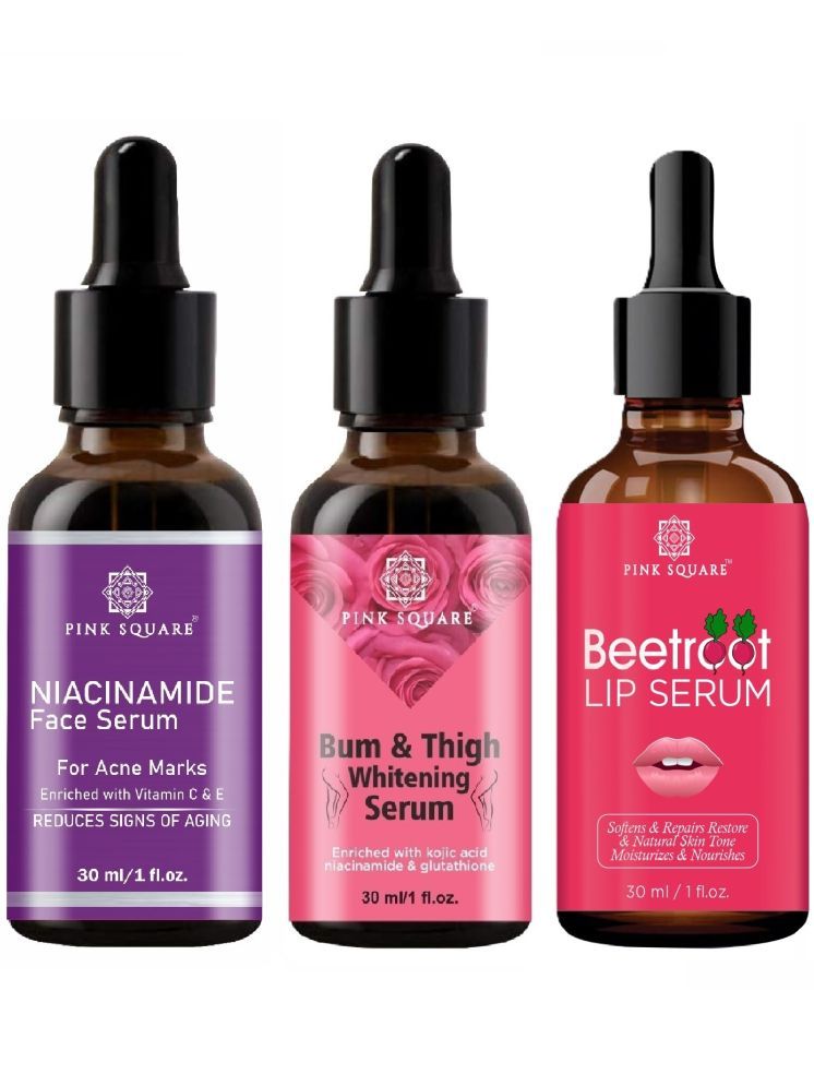     			Niacinamide Face Serum, Bum and Thigh Whitening Serum & Beetroot Lip Serum for Soft Lips (Each,30ml) Combo of 3