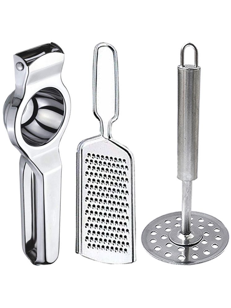     			OC9 Silver Stainless Steel Lemon+Grater+Masher ( Set of 3 )