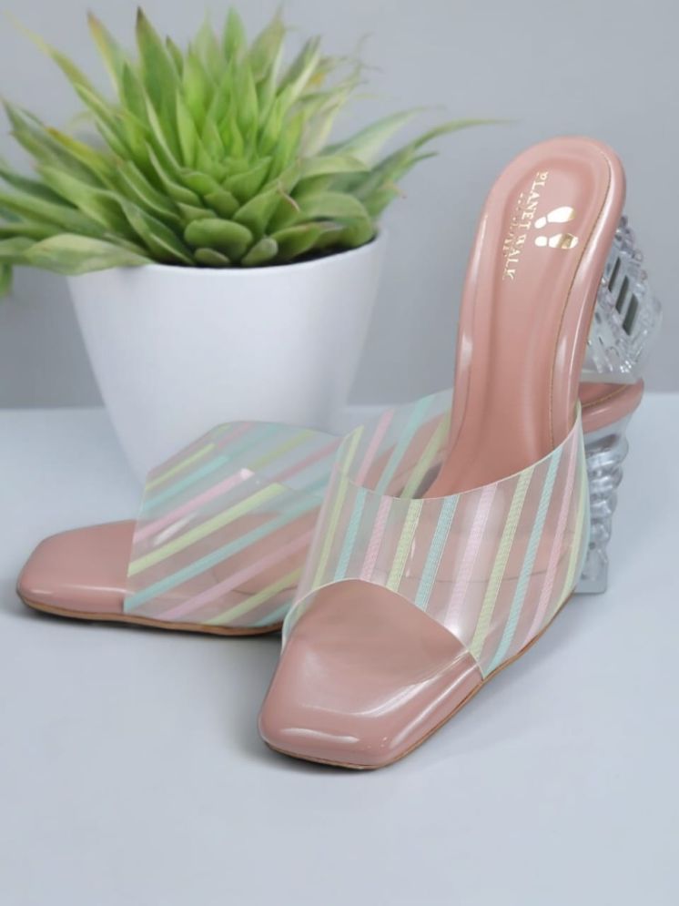     			PLANET WALK Pink Women's Sandal Heels