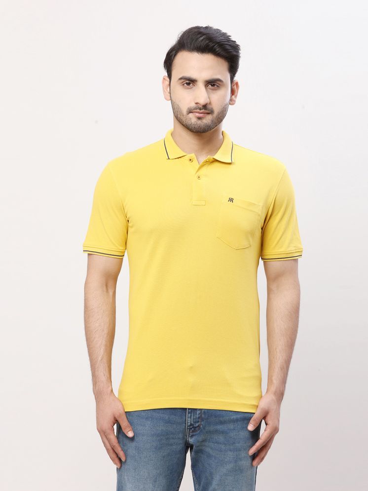     			Raymond Cotton Slim Fit Solid Half Sleeves Men's Polo T Shirt - Yellow ( Pack of 1 )