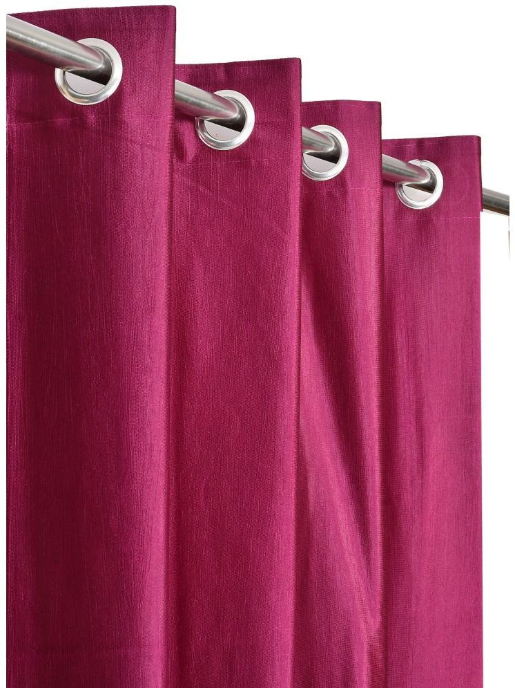     			SWIZIER Solid Room Darkening Eyelet Curtain 7 ft ( Pack of 2 ) - Wine