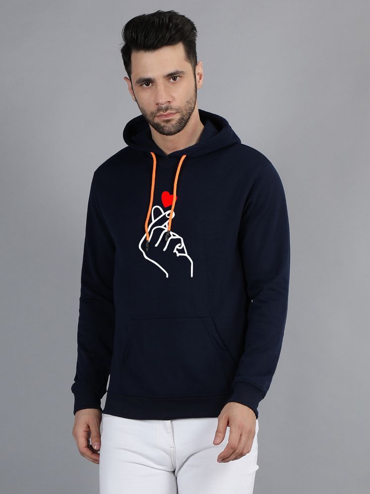     			fashion and youth Cotton Blend Hooded Men's Sweatshirt - Navy ( Pack of 1 )