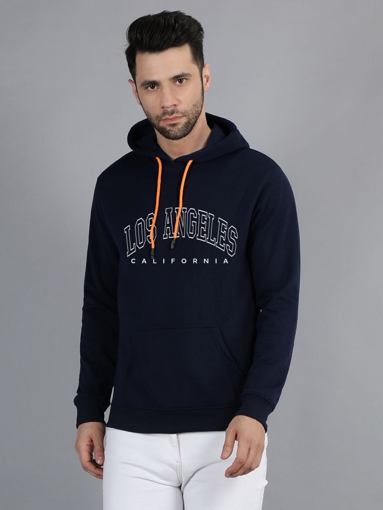     			fashion and youth Cotton Blend Hooded Men's Sweatshirt - Navy ( Pack of 1 )