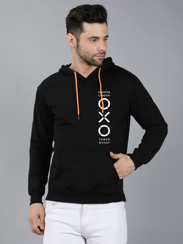     			fashion and youth Cotton Blend Hooded Men's Sweatshirt - Black ( Pack of 1 )