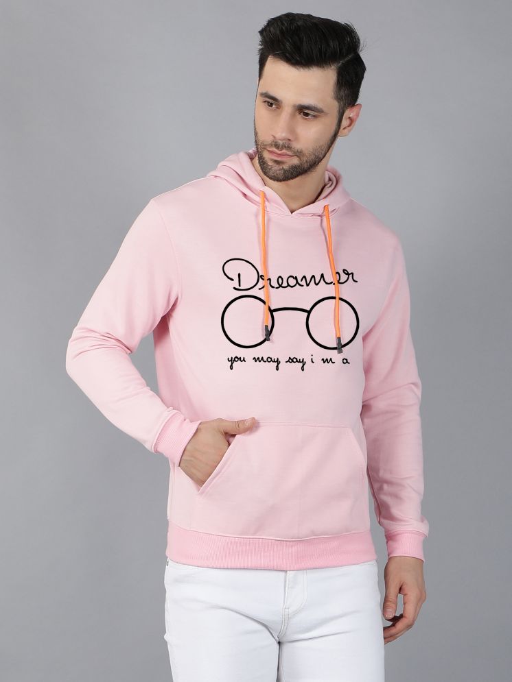     			fashion and youth Cotton Blend Hooded Men's Sweatshirt - Pink ( Pack of 1 )