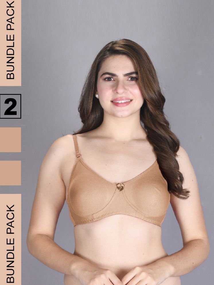     			lux venus Beige Cotton Non Padded Women's T-Shirt Bra ( Pack of 2 )