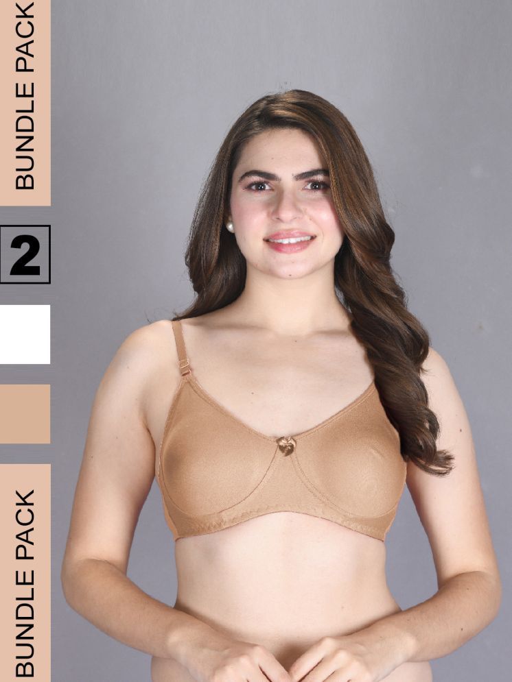     			lux venus Beige Cotton Non Padded Women's T-Shirt Bra ( Pack of 2 )