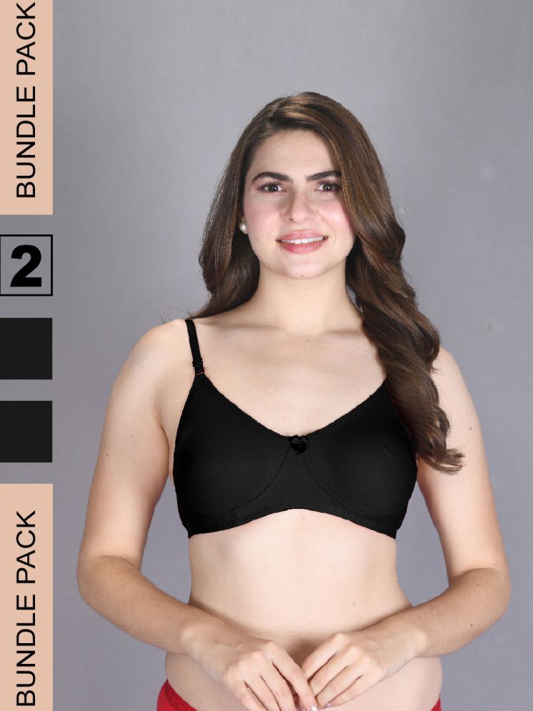     			lux venus Black Cotton Non Padded Women's T-Shirt Bra ( Pack of 2 )