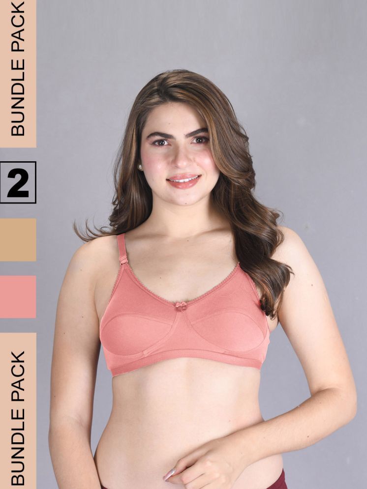     			lux venus Pack of 2 Cotton Non Padded Women's Everyday Bra ( Peach ) VEN_BRA162_SK_PCH_2PC