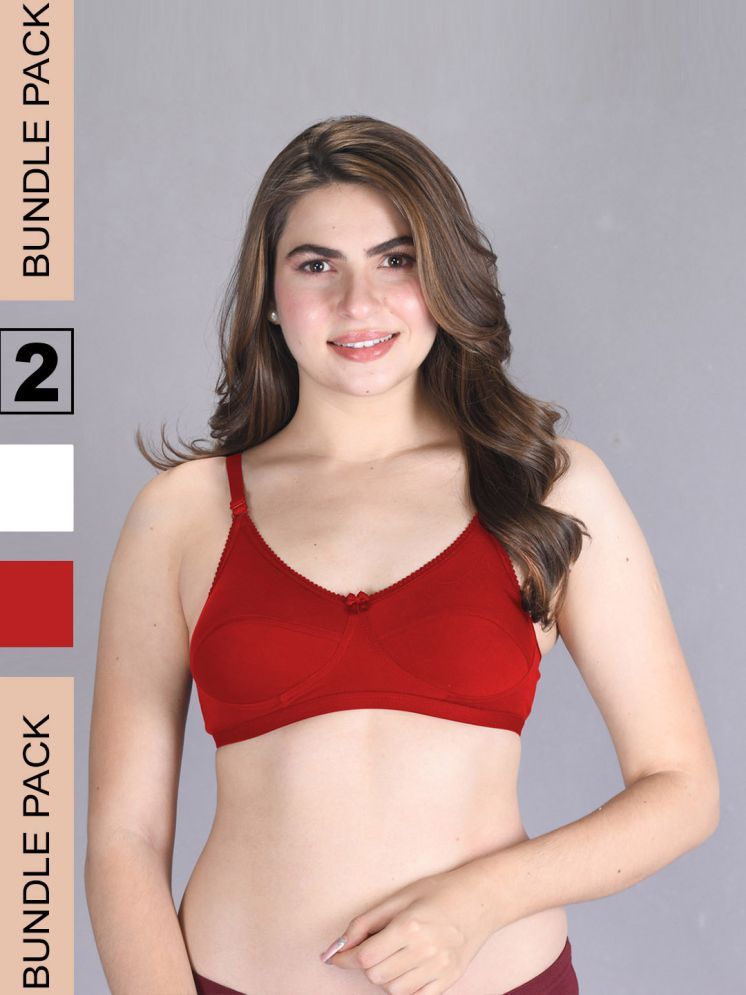     			lux venus Red Cotton Non Padded Women's Everyday Bra ( Pack of 2 )