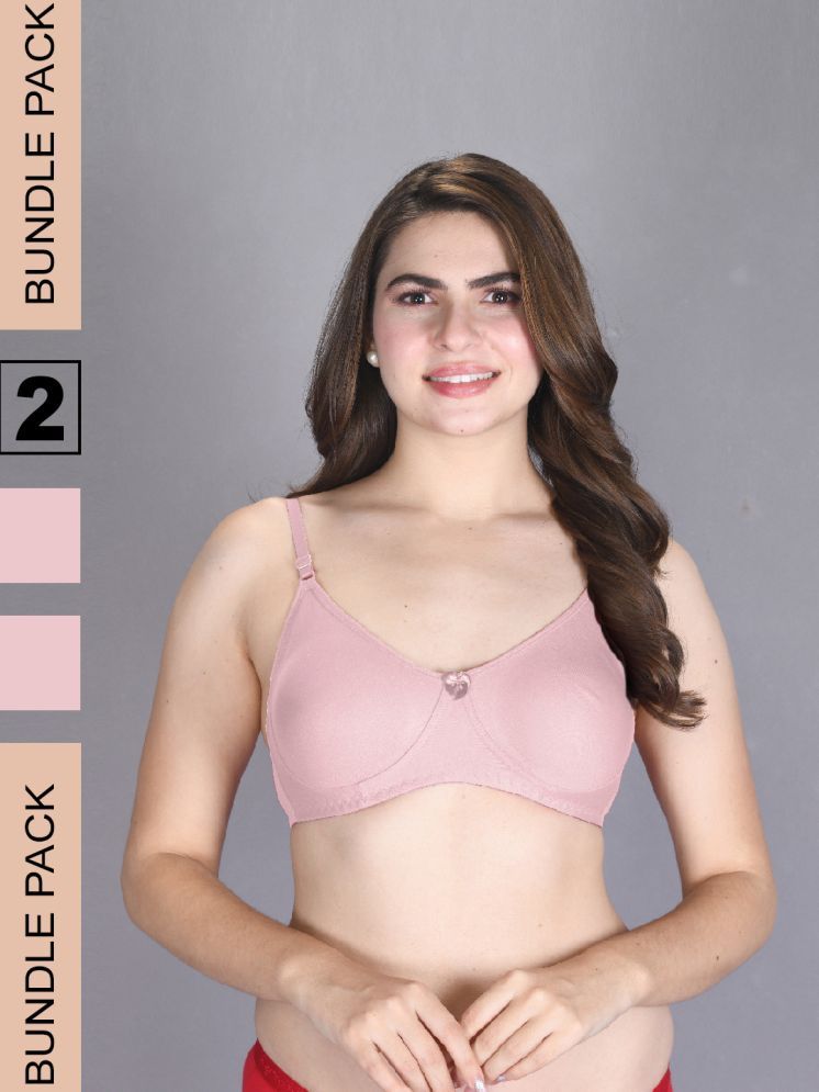     			lux venus Pack of 2 Cotton Non Padded Women's T-Shirt Bra ( Rose Gold ) VEN_BRA163_ROS_2PC