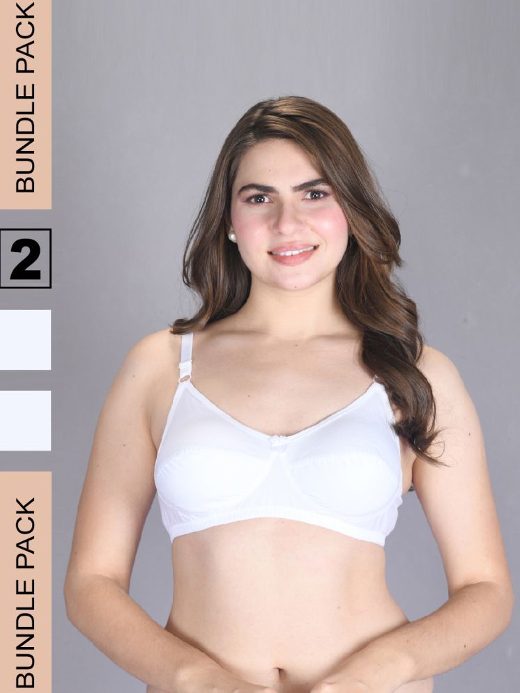     			lux venus White Cotton Non Padded Women's Everyday Bra ( Pack of 2 )