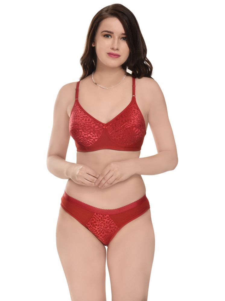     			B & B Comfort Red Cotton Women's Bra & Panty Set ( Pack of 1 )