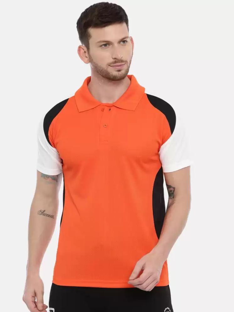     			DAAWEAR OUTFITS Orange Polyester Regular Fit Men's Sports Polo T-Shirt ( Pack of 1 )