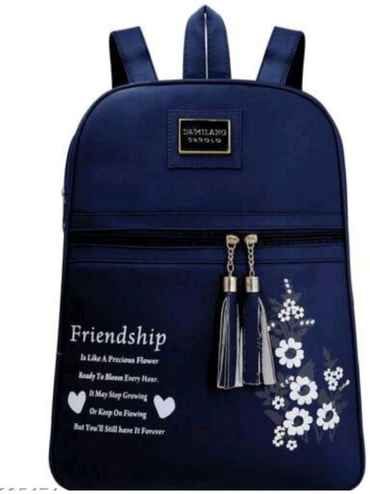     			Darklin Blue PU Backpack