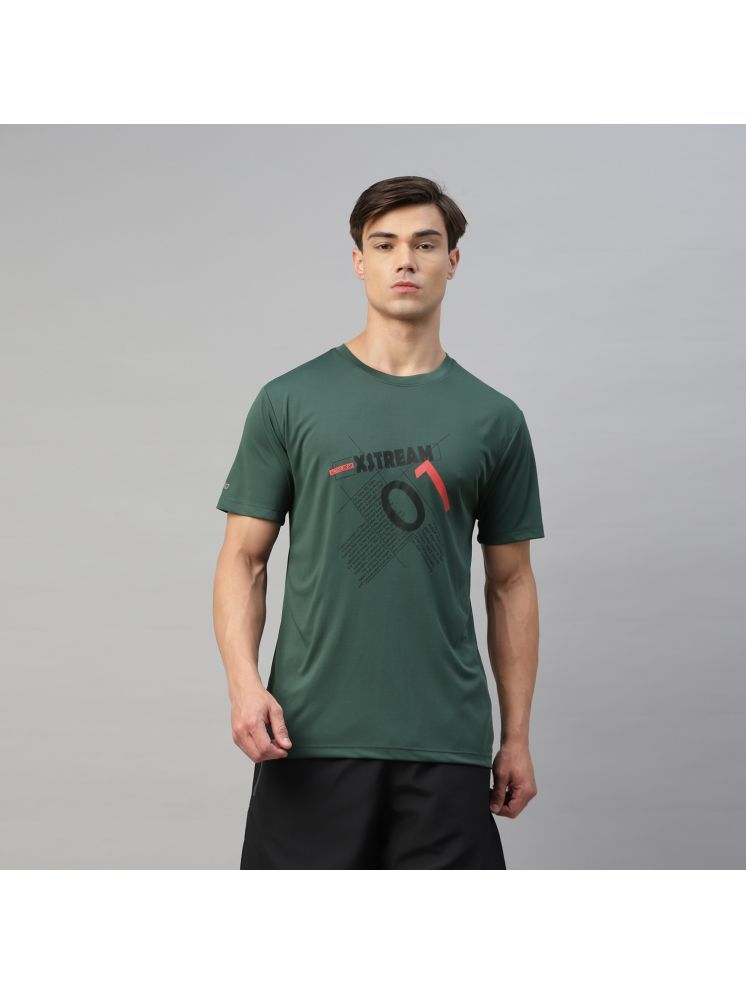     			Dida Sportswear Military Green Polyester Regular Fit Men's Sports T-Shirt ( Pack of 1 )