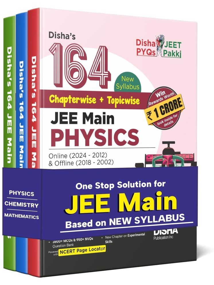     			Disha's 164 New Syllabus Chapter-wise + Topic-wise JEE Main Online (2024 - 2012) & Offline (2018 - 2002) Physics, Chemistry & Mathematics Previous Years Solved Papers 8th Edition | NCERT PYQ Question