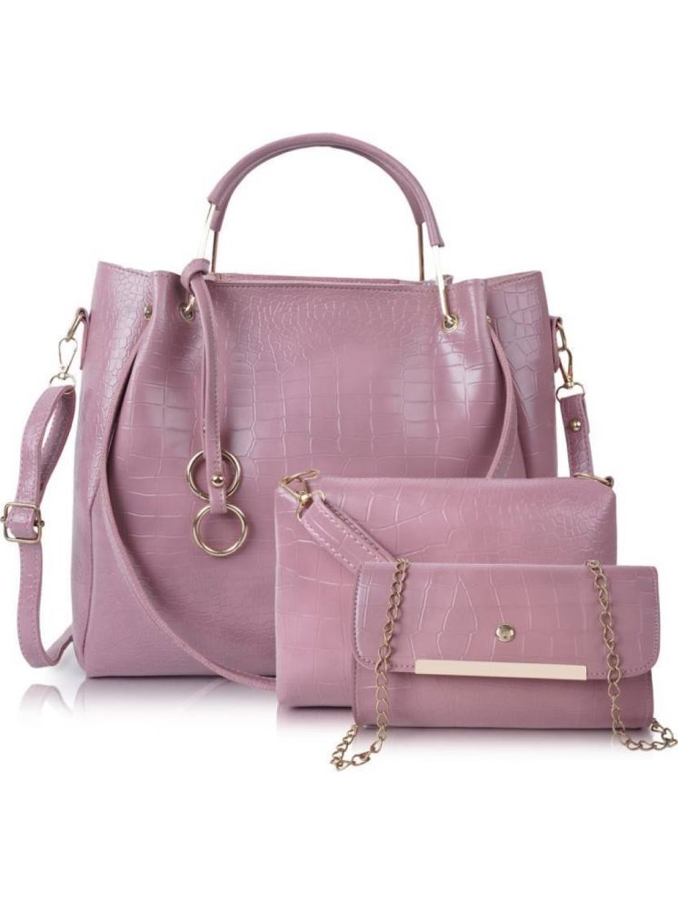     			Fargo Pink PU Shoulder Bag