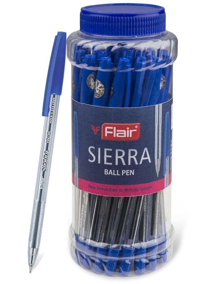     			Flair Sierra Fine Tip Ball Pen Jar Tip Size 0.7 Mm Blue Ink, Set Of 25 Pen