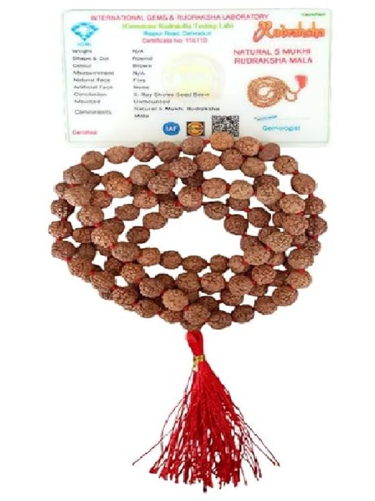     			Hare Krishna Food For Soul 5 Mukhi Rudraksh Mala | Rudraksh Bead | 108 Bead Mala 5 Mukhi Rudraksha Mala ( Pack of 1 )