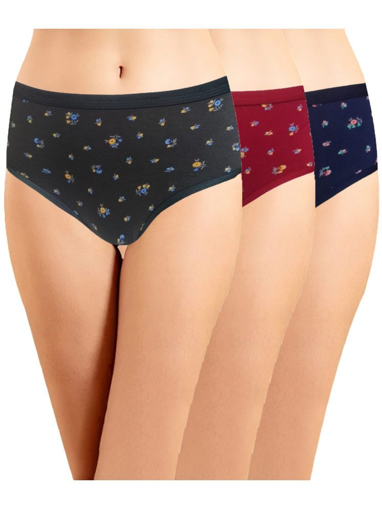     			IN CARE LINGERIE Pack of 3 Cotton Printed Women's Briefs ( Multicolor ) ICOE-102