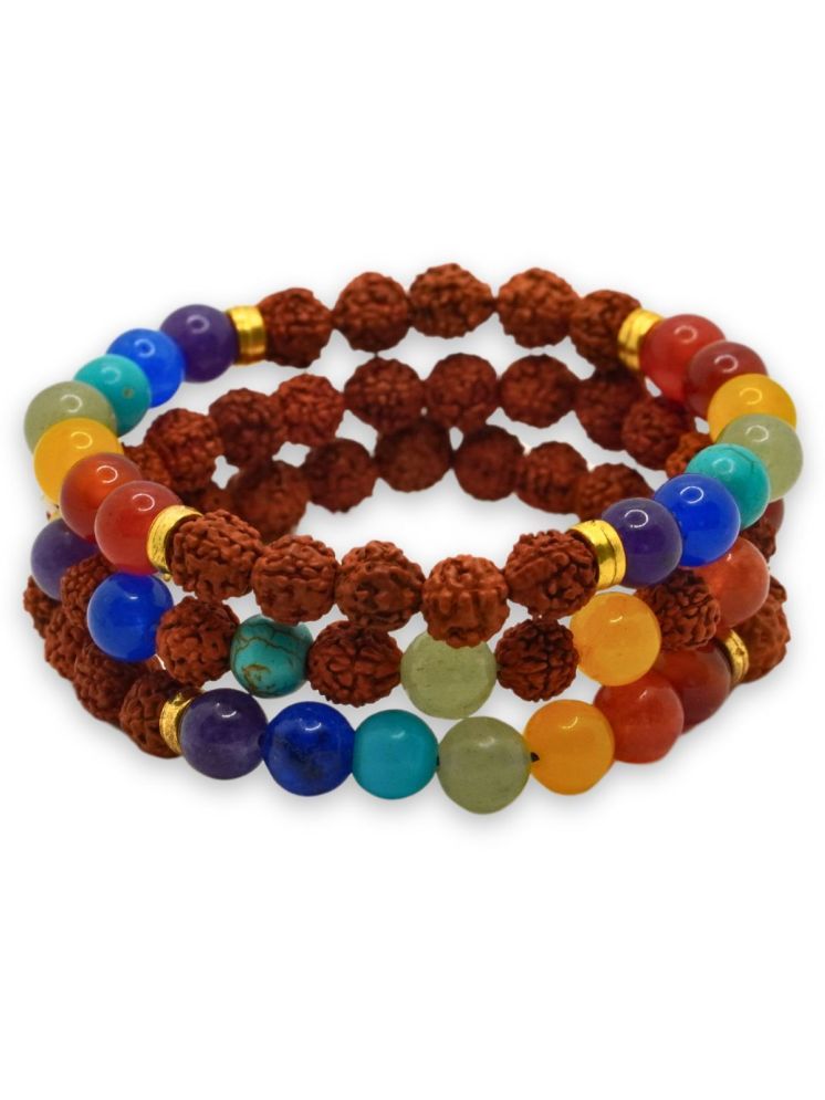     			Japam 7 Chakra x Rudraksha Bands - Free Size Bracelet - Combo