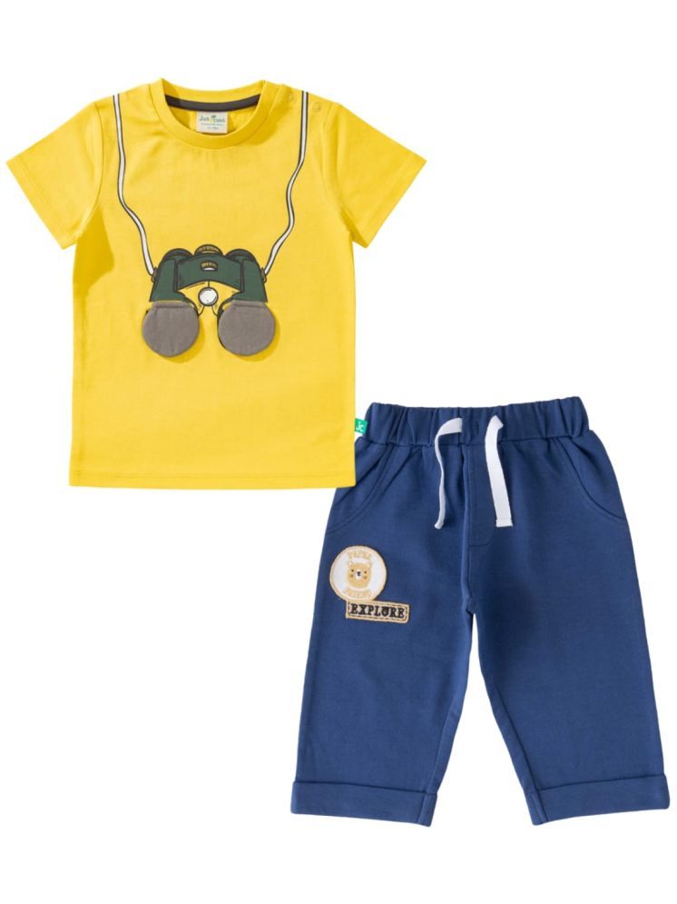     			Juscubs Yellow Cotton Boys T-Shirt & Pants ( Pack of 1 )