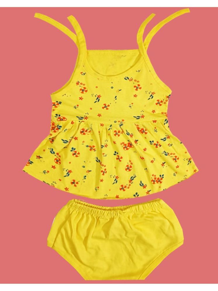     			KidzzCart Yellow Cotton Baby Girl Top & Shorts ( Pack of 1 )